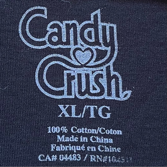 #Summer50-NWOT-Candy Crush T-Shirt~Size XL~Black~100% Cotton - Picture 3 of 4